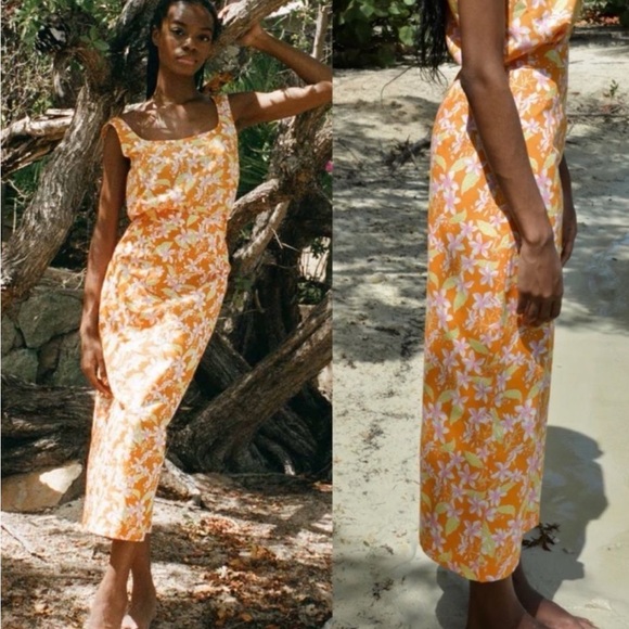 Coco Shop Orange Frangepani skirt - Picture 1 of 3